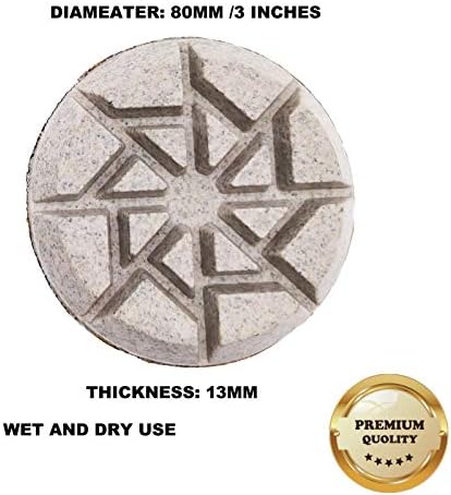 80мм/3 Професионална подлога за полирање на подот за дијаманти за бетон, терацо, камен под, велкро поддржан за мелница за подот, влажна