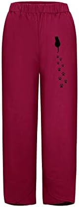 Етики Капри хеланки Широки нозе со високи трендовски каприци памучни ленти панталони со џебови женски панталони
