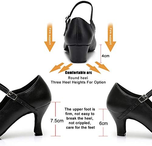 Juodvmp жени затворени пети модерни чевли за танцување со ликови Т-лента Професионална латинска салса сала за салса велур единствена дама