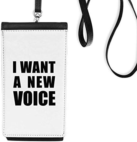 Сакам нова чанта за паричник за глас, што виси мобилна торбичка со црн џеб