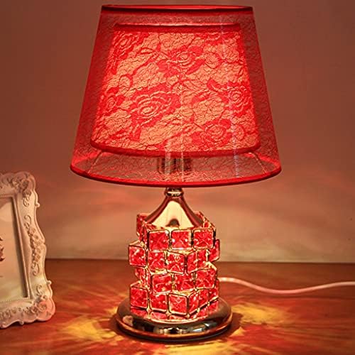 Lyе ламба за кристална маса, спална соба за кревети, свадба, топло хранење топло светло ламба, едноставна романтична свадба просторија за декорација на ламба