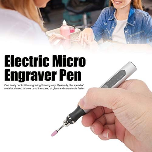 Електричен микро гравура пенкало, алатка за гравирање што се надополнува безжичен DIY за кожа за стакло за метал за дрво за пластика