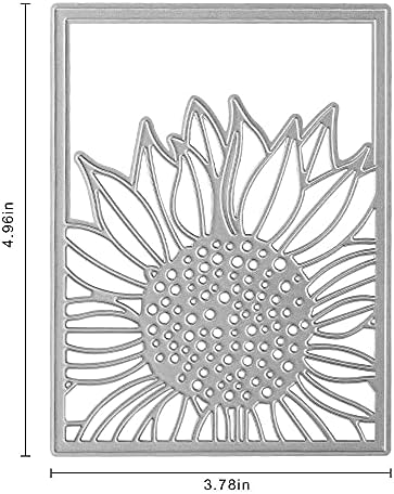 Сончогледот во позадина Рамка за сечење умира, цветна рамка умира пресеци метални втисечки матрици шаблони за калапи за картички и занаетчиски