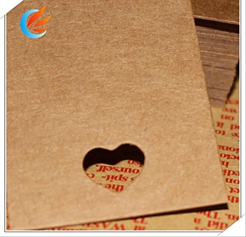 100 парчиња ознаки за хартија за хартија за цените со низа, ознаки за подароци 4.0x9.0 фаворизирање на лоли срце шуплива свадбена торба за
