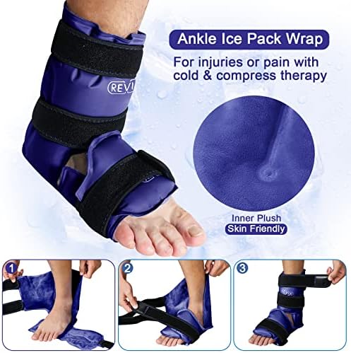 Revix XL колено мраз завитка околу целото обвивка за мраз на коленото и глуждот за повреди за еднократно користење