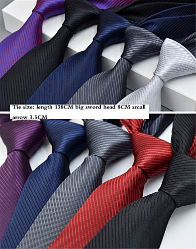 Класична деловна вратоврска на Andongnywell Mens Classic Tie Jacquard Silk Tie keckties ткаени врати цврсти врски за забава