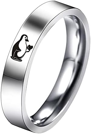 2023 Нов едноставен титаниумски челик прстен женски ринг -цртан филм симпатичен накит прстен 100 прстен пакет