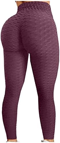 Плен јога панталони за жени со голема половината за контрола на половината контрола на плен хеланки тренингот што работи спортски