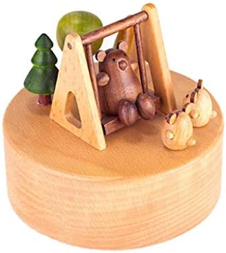 ZLBYB уникатна дрвена музичка кутија, практичен роденденски подарок за бутик Каном, за мажи и жени, Големина: 11x11x9.5 см