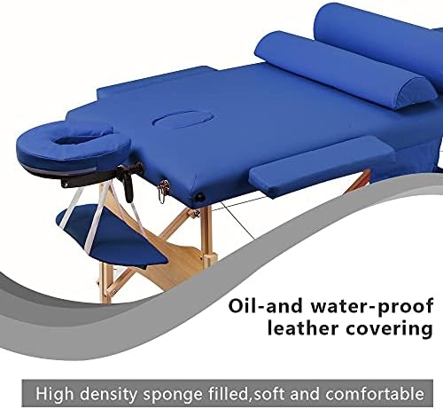 Quul 3 делови185 x 70 x 85cm преклопен кревет за убавина преклопување преносна маса масажа за масажа за масажа поставена 70 см широко