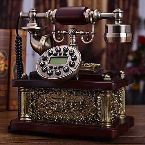 Ретро телефон Таис, класичен гроздобер десктоп телефонски фиксна линија со заграда за слушалки за дневна соба во кревет за дома