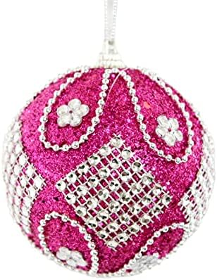 Кристали на лустери од роза 8 см / 3in пена Божиќна топка новогодишна елка, приврзоци Божиќни украси Декорација на новогодишна елка