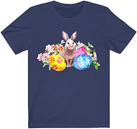 Велигденски кошули за жени фустани обичен зајаче зајаче графички летен блуза маички екипаж вратот кратки ракави за тренингот кошули за жени