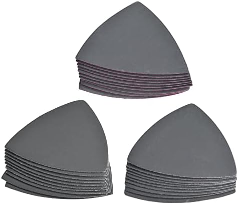 детали за триаголник Uxcell Sander Sandpaper Set 1200/1500/2000 Grit 3-1/2 инчи кука и јамки за пескарење на силиконски карбид 30 парчиња