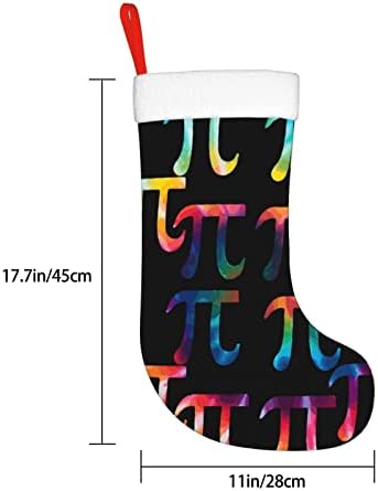 Аугенски Божиќни чорапи Пи Пи Математика Двострана камин што виси чорапи