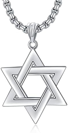 Pdtjmtg starвезда на ѓердан Давид Стерлинг сребрен еврејски ѓердан за мажи