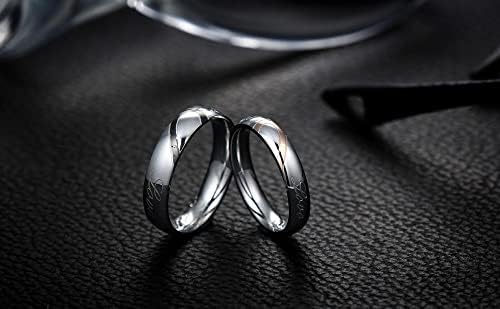 Облик на срцето на Ојалма overубовник 316L Менски жени ветуваат прстен „Вистинска loveубов“ двојки на свадбени прстени - 1 парче - жени - 14-03966