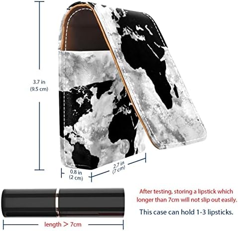 Светска Мапа Држач За Сјај За Усни Кармин Преносна Торба За Шминка Торба За Патување Кармин Организатор Случај Со Огледало Мини Кутија