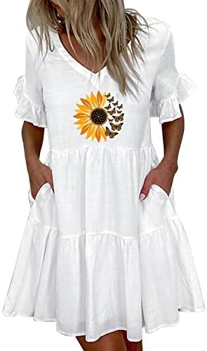 Летен фустан за жени 2023 фустани на плажа секси хавајски тропски печатени садови без ракави лабава удобна бохо сандерс