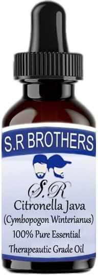 S.R браќа Citronella java чисто и природно есенцијално масло од одделение со капнување 100мл