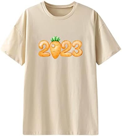 Беж кратка ракав мека удобна облека екипаж на графички салон врвна маица за жени летен есен блуза zp zp xxl