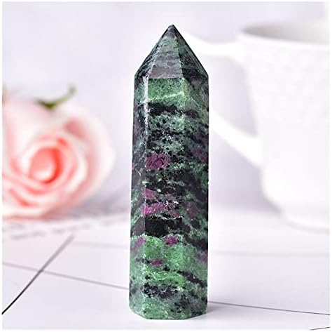 Shitou2231 1pc природни камења Кристална точка 36 кула во боја аметист роза кварц лековити камени енергија руда минерална обелиск