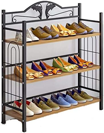 Едноставна решетка за чевли Dingzz, повеќеслојна домашна имитација Цврсто дрво, едноставен кабинет за чевли, изобилен од прашина, мала решетка