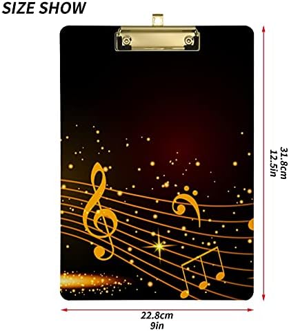 Музички Ноти Пластична Таблата со Исечоци 9x12, 5 Акрилни Табли Со Исечоци Со Клип Со Низок Профил А4 Големина На Букви Тешка Табла За Ученици