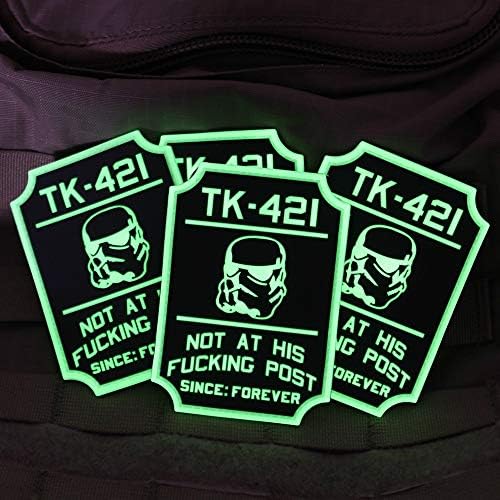 TK-421 Glow-in-The-Dark Star Wars Morale Patch со насилна мала машинска продавница