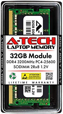 A-Tech 32 GB меморија RAM меморија за Dell Alienware Area 51M R2-DDR4 3200MHz PC4-25600 Non ECC SO-DIMM 2RX8 1.2V-модул за надградба на единечен