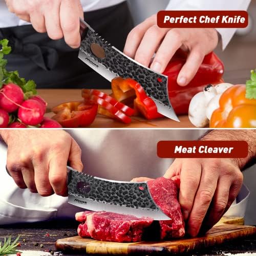 Хуск Викиншки Нож Со Пакет Со Обвивка Со Нож За Сечење Месо Нож За Сечење Месо Нож За Готвење На Отворено За Кујнско Дебонирање Или Кампување