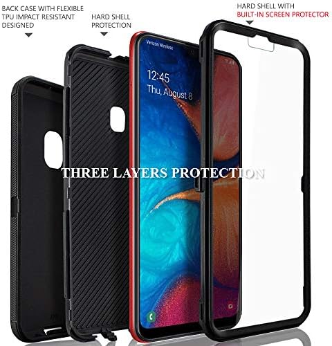 Covrware Tri Series Case for Samsung Galaxy A20 / A30 / A30S / A50 со вграден [заштитник на екранот] Тешки тешки тројни слоеви