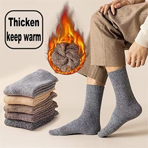 BBSJ 5 пара задеберете ги машките чорапи памучни крпи чуваат топли зимски чорапи машки дебели термички снежни чорапи