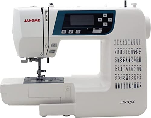Janome 3160QDC Компјутеризирана машина за шиење w/тврда покривка + табела за продолжување + ватенка комплет + 1/4 стапало на цвест w/водич