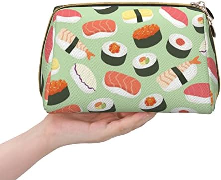 Огно Суши Шема На Храна печатена Голема Торба За Шминка За Патување За Чанта, Пренослива Торба За Тоалет За Жени Девојки Организатор За Дневно