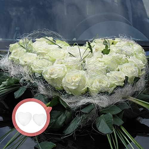 Doitool 2 парчиња пена во форма на форма на срце, полистирен занаетчиска пена срце топка за свадбени забави фаворити цветни договори