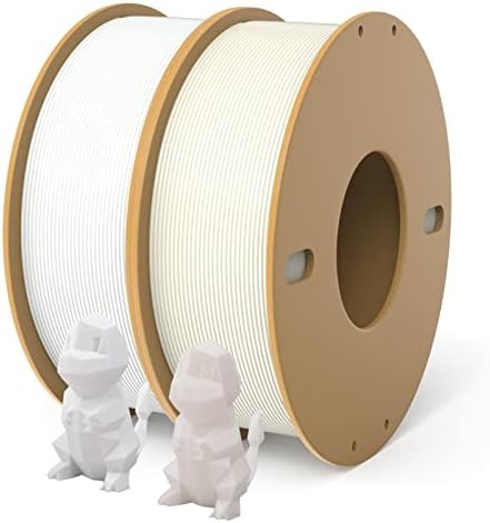 Дикале PLA+ 3Д филамент за печатач 1,75мм без заплет, нето тежина 250g spool, 2 пакувања, во вкупно 0,5 кг, Pla Pro Plus, бело и млеко-бело