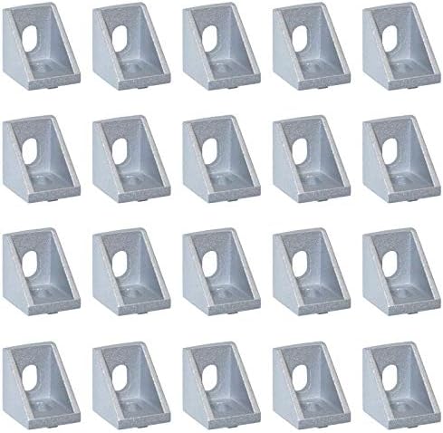 Boeray 20pcs 2 Дупка Внатре Агол Заграда Gusset За 2020 Серија Алуминиум Истиснување Профил Со Слот 6mm