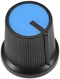 uxcell 5Pcs 15x15mm Пластични Потенциометар Контрола На Јачината На Звукот Ротационо Копче Свиткана Вратило Дупка Сина, за 6mm Дијаметар