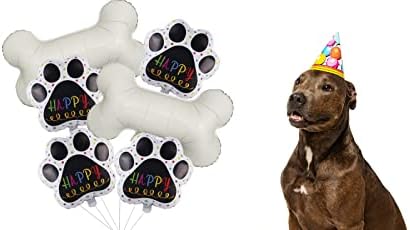 Декорации за роденден на кучиња Балони Коски На Кучиња ШЕПИ За Кучиња Украси За Забави Украси За Роденден На Кучиња