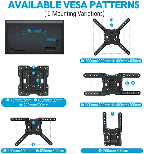 МОНТУП Тв Ѕид Монтира ТВ Заграда За Повеќето 26-55 Инчи Телевизори, ЦЕЛОСНА ДВИЖЕЊЕ ТВ Ѕид Монтирање СО Вртливата И Се Прошири 17.7 Инчи,