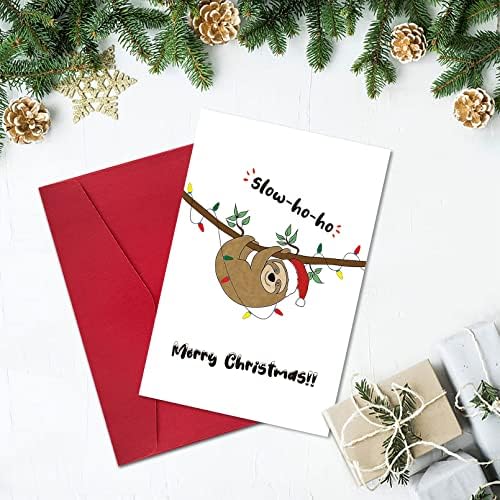 Огеби симпатична мрзничка Божиќна картичка со коверти, смешни Божиќни подароци за жени мажи, среќни идеи за подароци за Божиќ, духовити