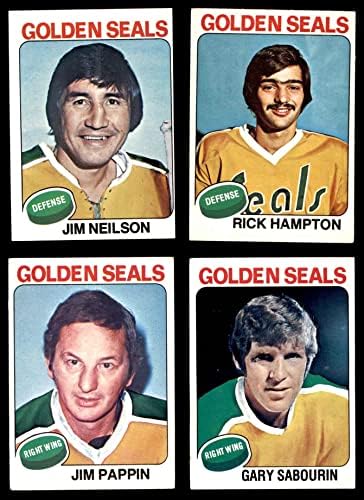 1975-76 Топс Калифорнија Златни заптивки во близина на екипата сет во Калифорнија Златни заптивки VG/EX Golden Peals