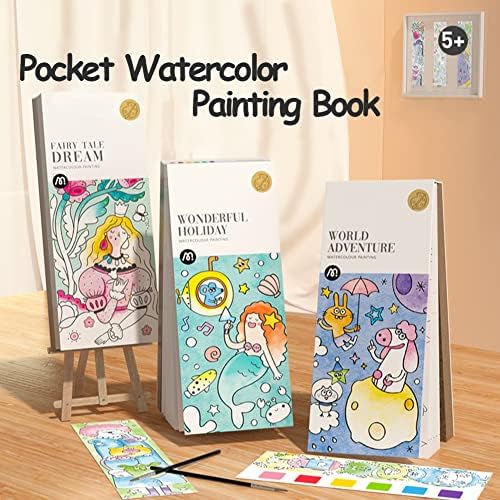 Книга за сликање на акварели на џеб, Детска книга за сликање на акварел за деца, Подобрување на креативноста на преносна книга