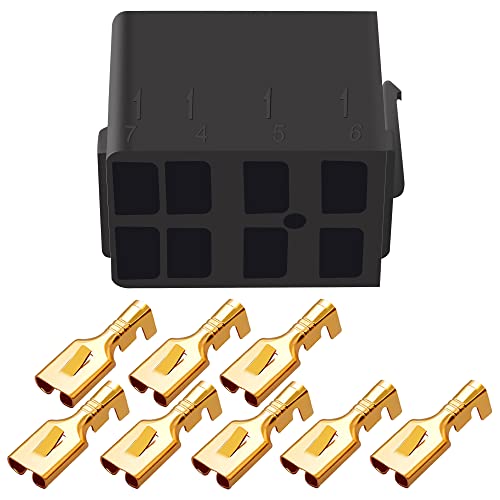 4 комплети многу/сетови 6,3 мм 14-16awg женски златен лопата терминален конектор + рокер прекинувач за складирање приклучок за приклучок