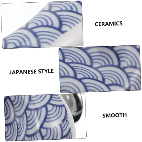 Besportble 6 парчиња керамички рачки на вратата на вратата на кабинетот јапонски декор околу суетата сад за мебел за кабинет