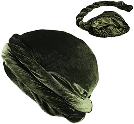 Турбан за мажи Хало турбан, гроздобер турбан пресврт на главата обвивка еластичен кадифе модал и сатен обложен со турбански шал вратоврска