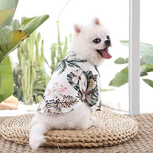 Миленичиња летни маици Хаваи стил цветни кучиња кошула хавајски печатени миленичиња маици дише ладна облека плажа на кученца кошула