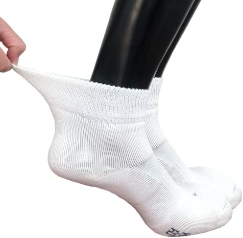 M Magic Sport Не-обврзувачки дијабетични чорапи на глуждот за мажи, широка манжетна, лесна пети, перничиња