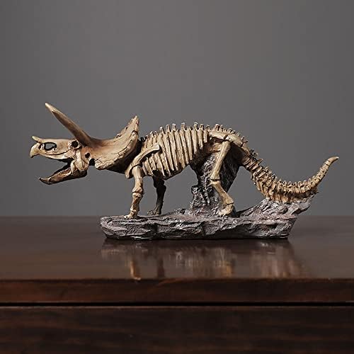 Смола диносаурус скелет аквариум декор Триаголен украс вештачки декорација за украс на десктоп за риби
